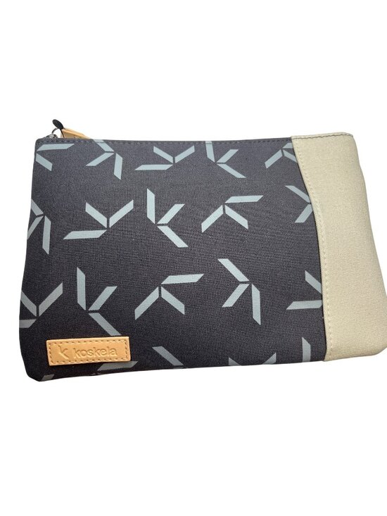 Koskela Handbags - Koskela Gray & Beige Travel Pouch With Qantas Accessories 8o